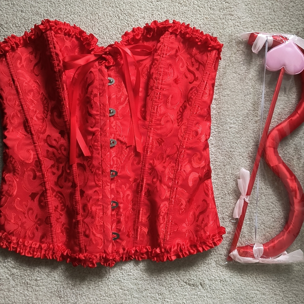 Victoria's Secret Vibrant Red Lace Corset - Size M